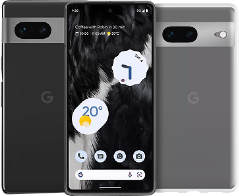 Google Pixel 7 128GB Zwart 5G + Just in Case Soft Back Cover Transparant - Jouwtelefoon.nl